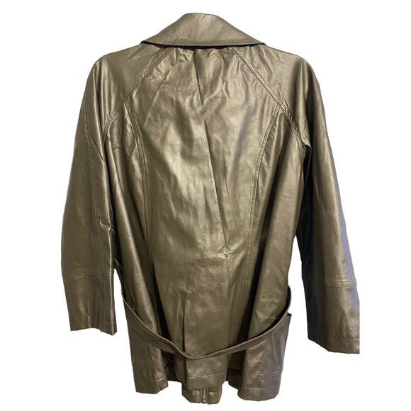 Hypo Active Jacket Collared Belt Metallic Chartreuse Size Large Waist Length - Picture 7 of 9